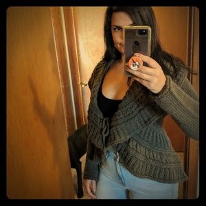 Anthropologie Alpaca/Wool Blend Dark Green Sweater